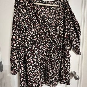 Torrid leopard print long sleeve blouse
